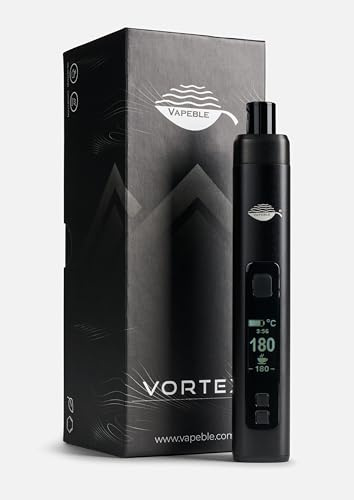 Vaporizer Vapeble Modern True Convection Vaporizer Glass Mouthpiece Metal housing Replaceable 3200 mah Battery, OLED Display stepless Temperature Control - Vaporizes Herbs, resins Oils - No Nicotine.