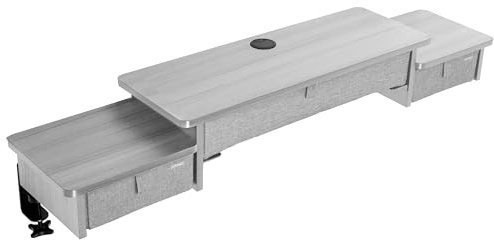 Duronic DD4 GY 120 cm skrivbordsskiva med 3 lådor | Kompatibel med alla 120 cm skrivbordsskivor | Skrivbordstillbehör | Gör det möjligt att lägga till lådor | Yta för att höja skärmen