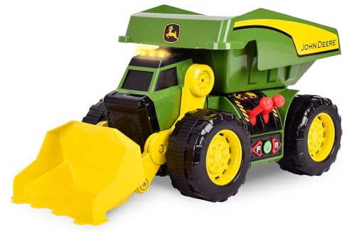 John Deere JD MAXX POWER 2‑in‑1 Lights & Sounds Dig Rig, Remote‑Control Front‑Loader & Dump Truck, LED Lights, Construction Sounds, Motorised Action, Big Tyres, Ages 3+