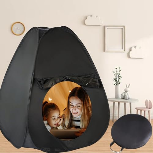 CXAFQ portátil Tienda Sensorial Tienda de campaña emergente para niños, Tienda Sensorial Desplegable para Niños Autistas,Tienda Oscura con Efecto Calmante,Autismo Regalo Juguetes