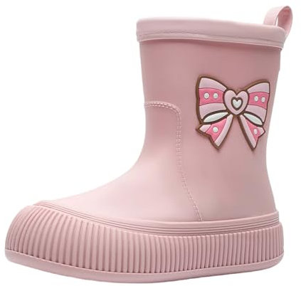 SRTUMEY Women's Rain Boots Women's Rain Slip Casual Shoes Short Ankle Boots Outdoor Fashion Women's Casual Shoes Wellies Boots Women Size 6 Pink