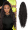 FESHFEN Coleta Postiza Pelo Natural con Pinza Cola Postiza Largo Ondulado Rizado Negro Natural Sintética Extensiones Coleta Postizos para Mujeres, 65 cm