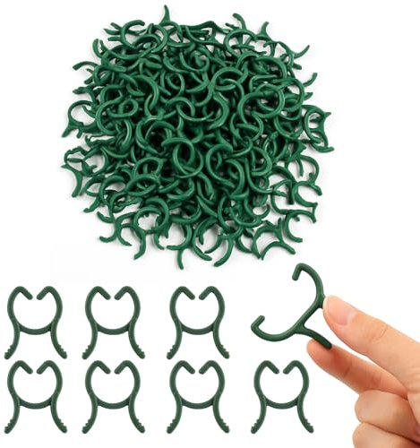 PceGan Pflanzenclips, Pflanzenklammern, 200 Stück Set Mit Pflanzenstütze Funktion, Pflanzenclips Groß Und Pflanzenclips Klein, Ideal Für Kletterpflanzen Und Gartenarbeit