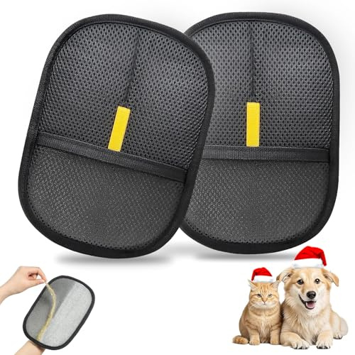KeyDoors Pet Hair Removal Glove for Cats & Dogs, 2Pcs Newly Upgraded Electrostatic Pet Hair Remover Gloves, Reusable Pet Hair Remover Tool for Laundry, Couch, Carpet, Car Seat