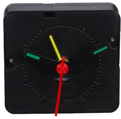 DOITOOL Meccanismo Quarzo per Orologio da Parete e Allarme, Ricambi in Plastico Nero, Facile Installazione per Riparazione e Fai da Te