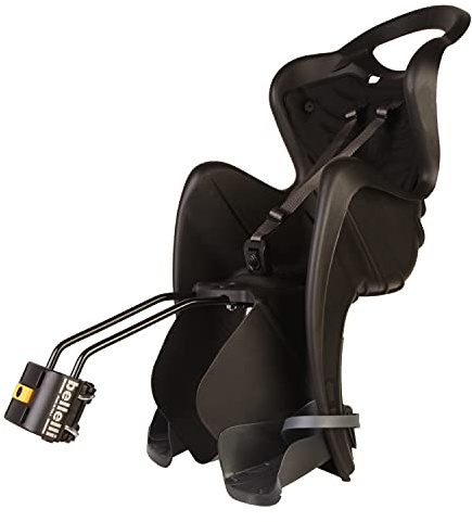 b bellelli Mr Fox - Rear Bike Seat - B-Fix Attachment - Attaches to Frame - from 9 Months to 8 Years - Max 15 kg - Black