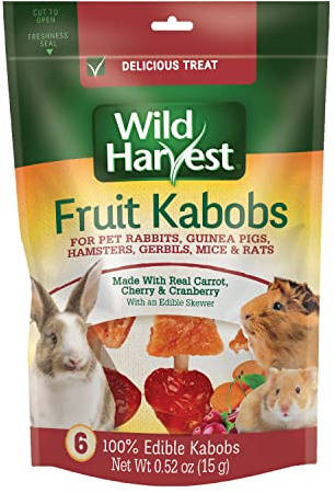 Wild Harvest Fruit Kabobs, 6 Count, for Pet Rabbits, Guinea Pigs, Hamsters, Gerbils, Mice and Rats