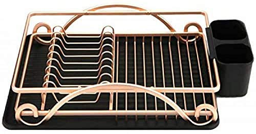 Scolapiatti in acciaio inox Scolapiatti con vassoio antigoccia Posate in filo d'oro Portapiatti Supporto per scaffali Ripiano Utensili da cucina Conservazione