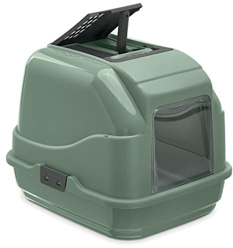 Recycling Katzentoilette Katzenklo Haubentoilette Easy Cat mit Filter und Schaufel Grün
