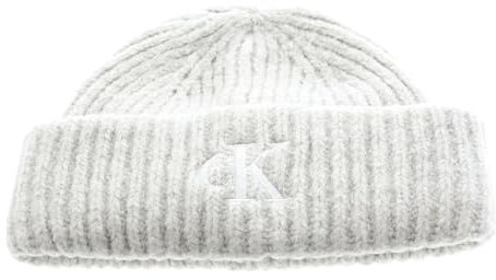 Calvin Klein CKJ Monogram Embroidery Short Beanie Eggshell
