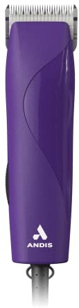 Andis 24820 EasyClip Professional-Animal 7-Piece Detachable Ceramic Blade Clipper Kit, Frustration Free Packaging, Purple