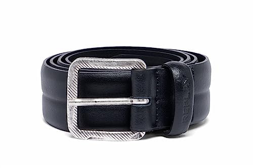 Replay Herren Gürtel aus Leder, Black 098 (Schwarz), 110