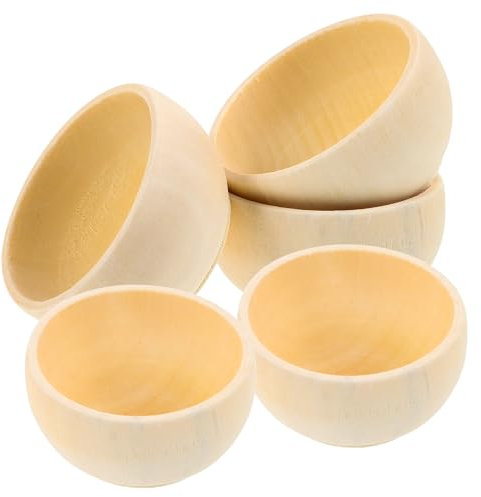 COHEALI 10 Piezas Cuenco de Madera Tazones de Pasta para Hacer Velas Tazones DIY para Niños Mini Cuencos de Madera Cuenco de Pasta de Madera Recortes de Madera Doméstico Bebé Taza