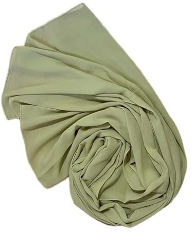 ShopMiey Premium Chiffon Head Scarf Shawl Muslim Hijab Neck Wrap for Women (Sage Green (Pine Glade))