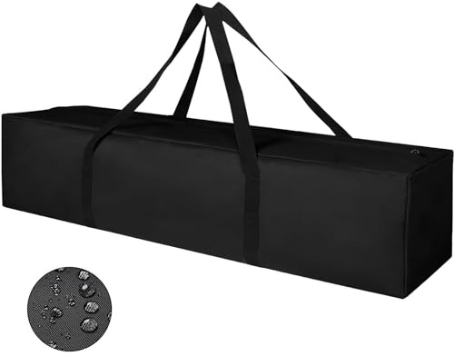 Tceapoo sac portable pour poteaux de tente 100/120/150 cm, étanche, sac de transport et rangement pour canne à pêche, caravane, cadre d'auvent, Noir, 150x20x20cm, Universel