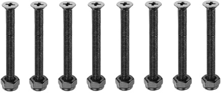 PATIKIL Skateboard Hardware 40mm, 8 Stück Karbonstahl Skateboard Schrauben Bolzen & Muttern Phillips Flachkopf Schrauben Scooter Ersatzteile für Cruiser, Schwarz