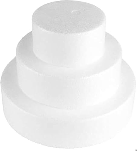 SET 3 BASI IN POLISTIROLO 20-25 - 30 CM ALTI 10 CM A FORMA TONDA