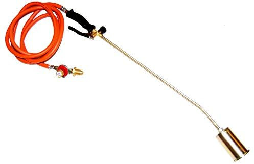 Propane Gas Burner Torch Kit – Heavy Duty Weed Burner Blow Torch with Burner Head, LPG Hose & 4BAR Adjustable Regulator – Ideal for Roofing, Weed Removal & Outdoor Heating (Single Head (5m Hose))