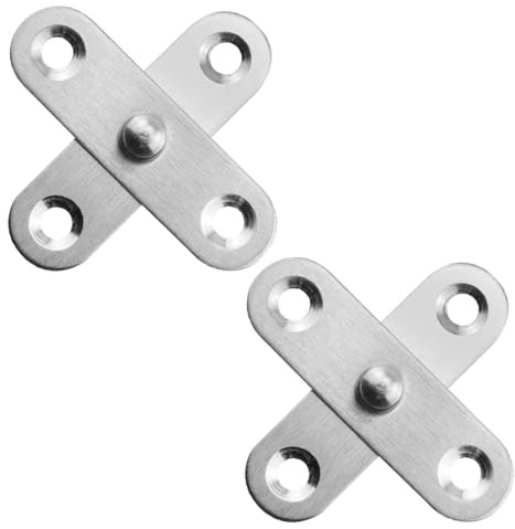 TEOZBLU 2 Piezas Bisagra giratoria de acero inoxidable, bisagra pivotante, bisagra oculta, 56X15.5mm, adecuadas para puertas, ventanas y armarios
