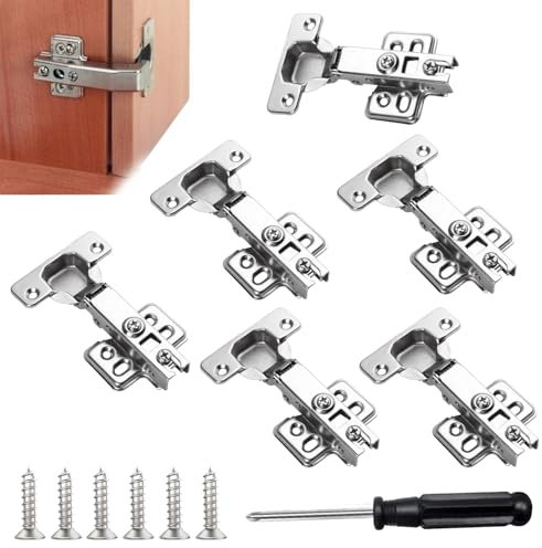 Scharniere für Schranktüren,6 Schrankscharnier,Topfscharnier,Möbelscharniere,Möbel Scharnier,Soft Close Hydraulisch Scharniere,35mm Topfscharnier,Full Overlay,Leise Hydraulisch,für Küchenschranktüren