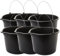 6er Set Baueimer 20L mit Metallbügel, Eimer mit Ausguss, Putzeimer 40 cm Durchmesser, Robust & Vielseitig Made in EU