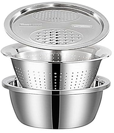 Basino in acciaio inossidabile - 453 g di lavaggio vegetale di grande capacità | Insalata multifunzionale rondella di riso scolapane, setaccio da cucina durevole per la pasta drenante