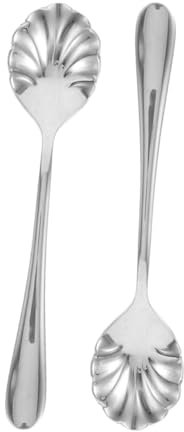 PENIKOKO 2 Pezzi cucchiaio simpatico cucchiaino da zucchero Pesti di antipasto cucchiai da dessert decorativi piccoli cucchiai da dessert cucchiaini da espresso Acciaio inossidabile Silver