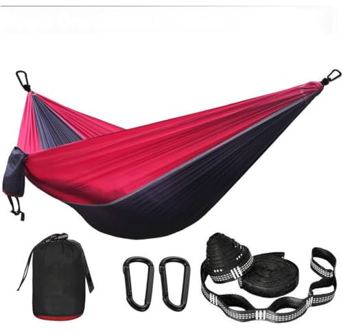 Utomhus camping hängmatta – lätt fallskärmssvängstol, bärbar fritidssoffa för resor, överlevnad, trädgård och avkoppling (Argento)