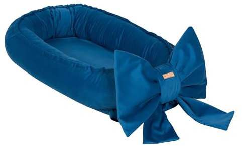 Riduttore nido multifunzionale con fiocco neonato poliestere con materasso (colore: blu scuro)
