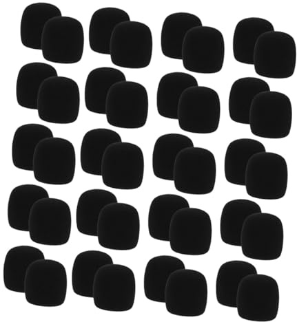 PRETYZOOM 40 pezzi Coperture Microfono in Schiuma Antivento Spessa Protezione Igienica per Microfoni Portatili Riduzione Rumore per Karaoke e Broadcasting