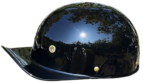 Casco Da Moto A Mezza Calotta Casco Da Moto Vintage Tipo Berretto Da Baseball Casco Estivo A Mezza Calotta Casco Da Cruiser Chopper Scooter Per Uomo E Donna Omologato DOT/ECE 3,L(56-57CM)