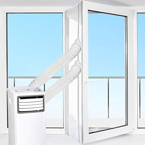 HOOMEE Tür- und Fensterabdichtung für Mobile Klimageräte, Klimaanlagen, Wäschetrockner, Ablufttrockner, Air Stop zum Anbringen an Flügelfenster und Balkontüren, Fensterabdichtung Klimaanlage 560cm