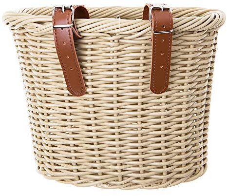 ZUKKA Bike Basket Woven Bike Basket for Adult Bikes Front/Kids Bike Handlebar with Adjustable Leather Straps Waterproof Storage Bicycle Basket, Multi-Colors