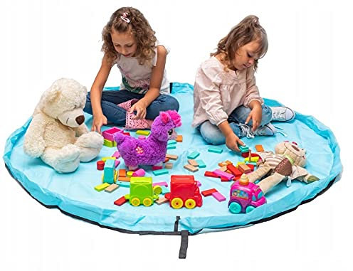 Funky Planet Borsa per Riporre Giocattoli per Sacchi Lego Organizer per Bambini Tappetino da Gioco 152,4 cm (150 cm) - Organizer Portatile per Giocattoli per Bambini