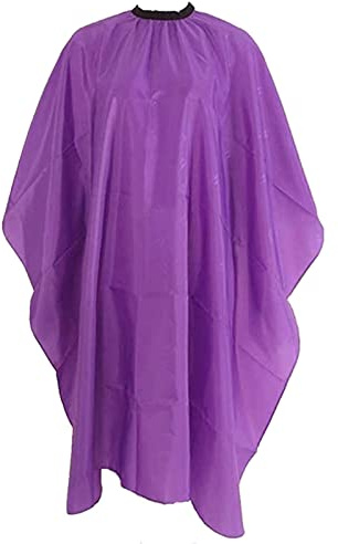 Nylon Hairdressing Cut Cape with Snap Closure Haircutting Salon Waterproof Hair Styling Cape -Purple