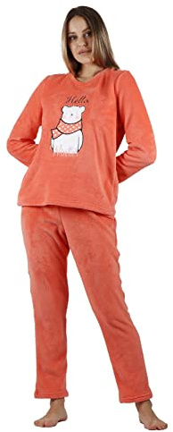 ADMAS Pijama calentito Manga Larga para Mujer