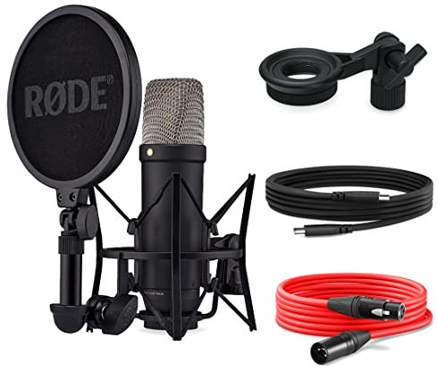 Rode NT1 - Micrófono de estudio XLR USB de 5ª generación y soporte Keepdrum MSA033