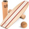 STAASH® Pro Balance Board inkl. Schutzmatte & Rolle + VIDEOKURS - Gleichgewichtstrainer für Indoor-Surfen und skaten (Orange Pro)
