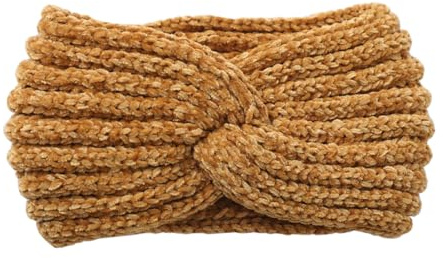 axy Bandeau tricoté pour femme avec nœud torsadé - Bandeau d'hiver en tricot HBW3 (jaune)