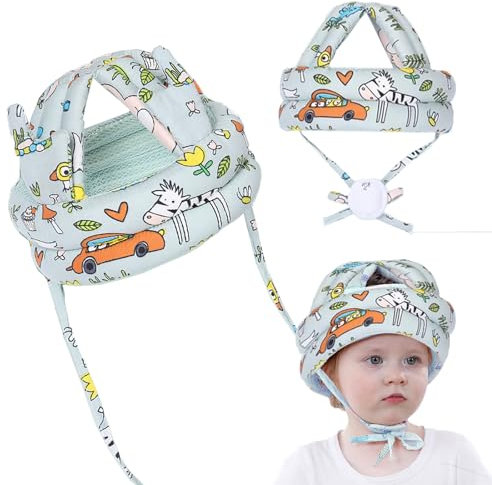KAMHBE Kopfschutz Baby zum Krabbeln Baby Helm für 6 bis 36 MonateAtmungsaktiv und Leicht Anti-Kollision Baby Kopfschutz Helm (Grün)