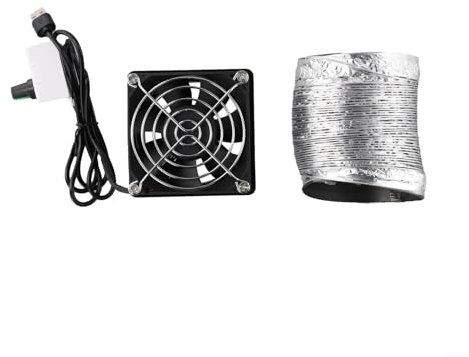 USB Adjustable Speed Fume Extractor Fan with Duct for Soldering Welding Workshop Kitchen Bathroom Exhaust(Fan plus 1m pipe)