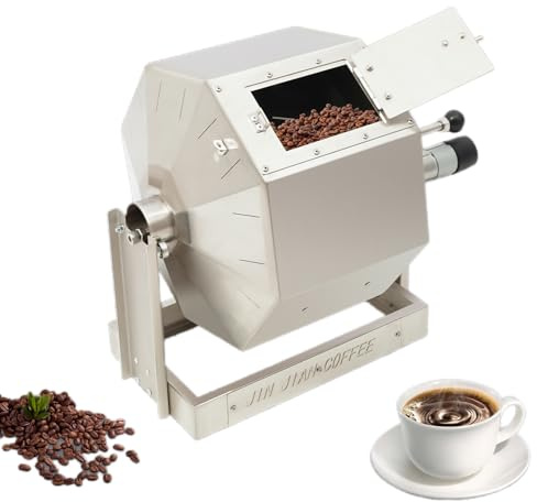 Bokknppo Coffee Bean Roaster Electric Coffee Roaster coffee Bean Baker Peanut Roasters Gas Burner Drum Type Stainless Steel for Home and Commercial Use,14.5L/3.83gal