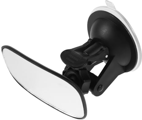 Mikikit Espejo de Seguridad para Bebés el Auto Espejo Ajustable para Asientos Traseros con Ventosa para Supervisar Color Negro