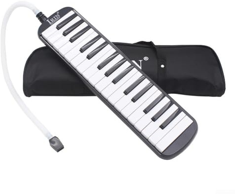 Melódica portátil para instrumento musical de 32 teclas con bolsa, ideal para lecciones de música, práctica y actuaciones (negro)