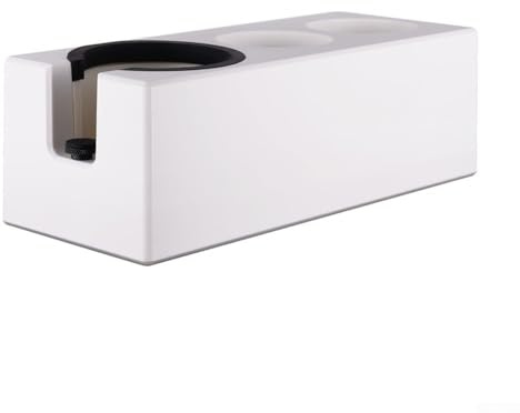 Zilimontt Estación de manipulación de café para portafiltros de 51 mm, 53 mm y 58 mm con mecanismo de tornillo ajustable en altura, base antideslizante y ranuras de almacenamiento para paños y prensas