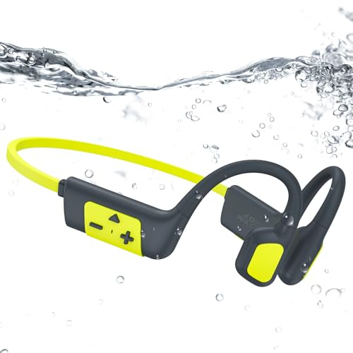 IFECCO Kopfhörer Schwimmen, Knochenschall Kopfhörer Bluetooth 5.4, IP68 wasserdichte Open Ear KopfhöRer mit MP3-Player 32GB Speicher, Unterwasser Sport Kopfhörer für Schwimmen Fahrrad Laufen