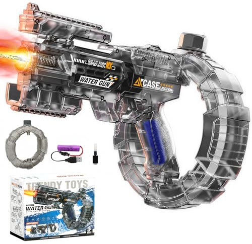 KutaKuta Pistola de Agua Eléctrica, Electric Water Gun 7-9M Largo Alcance con Capacidad 400ML Llenado 30 Segundos, 30 Minutos Duración Batería Adecuado para Piscinas Playa Aire Libre