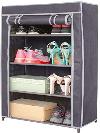 FORNOR Armario Zapatero de Tela 60x30x90 cm estanterias para Zapatos Cajas Objetos del hogar Desmontable para Garage trastero Patio terraza