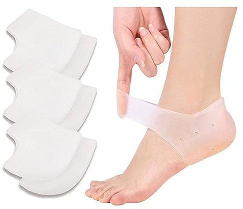 VivoFoot 2 Paar Fersenschutz aus Gel, Einlagen bei Plantarfasziitis, Kissen aus reinem Silikon, lindert Schmerzen in der Ferse und an rissigen Fersen