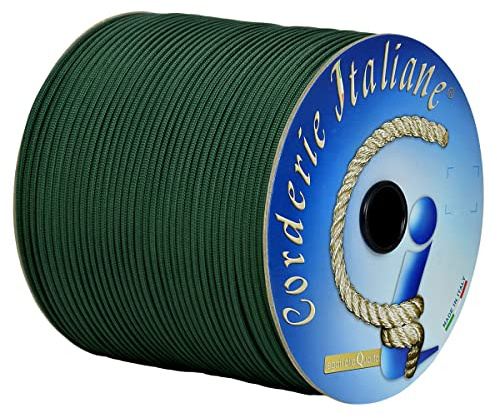 Paracord 550 Type III Basic, verde scuro 4 mm - 10 mt, anima 7 fili, 100% Made in Italy 006079118 Corderie Italiane